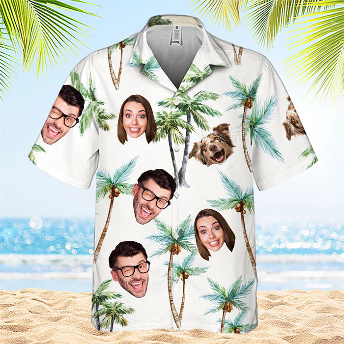 Custom Photo Seek To Sea More - Family Personalized Custom Face Unisex Hawaiian Shirt - Gift For Family, Pet Owners, Pet Lovers