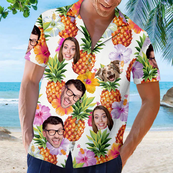 Custom Photo Seek To Sea More - Family Personalized Custom Face Unisex Hawaiian Shirt - Gift For Family, Pet Owners, Pet Lovers