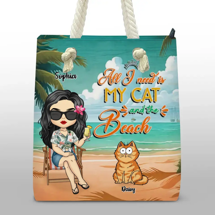 All I Need Is My Fur Babies - Dog & Cat Personalized Custom Beach Bag - Summer Vacation Gift For Pet Owners, Pet Lovers