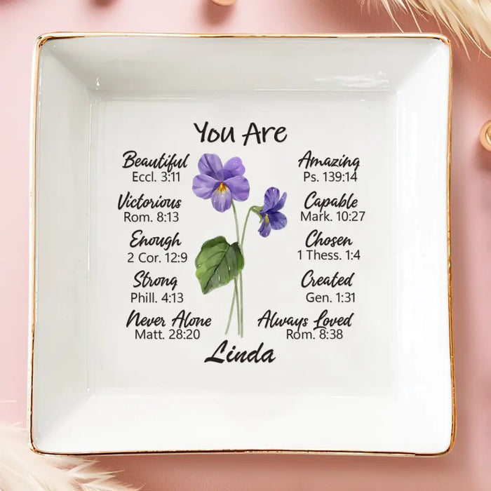 A Friend Is Like A Flower - Bestie Personalized Custom Jewelry Dish - Gift For Best Friends, BFF, Sisters