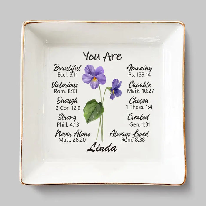 A Friend Is Like A Flower - Bestie Personalized Custom Jewelry Dish - Gift For Best Friends, BFF, Sisters