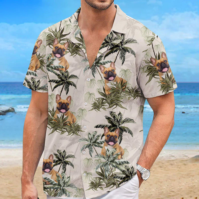 Custom Photo Happiness Comes In Waves - Dog & Cat Personalized Custom Unisex Tropical Hawaiian Aloha Shirt - Summer Vacation Gift, Gift For Pet Owners, Pet Lovers