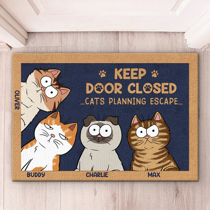 Don't Let The Cat Out No Matter What He Tells You - Cat Personalized Custom Home Decor Decorative Mat - House Warming Gift, Gift For Pet Owners, Pet Lovers