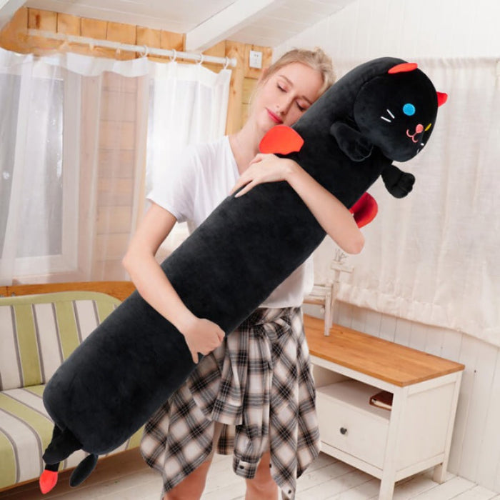 Giant Weighted Long Cat Stuffed Plush Pillow Toy