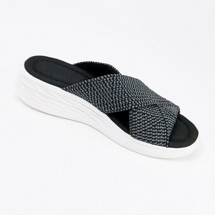 Stretch Cross Orthotic Slide Sandals