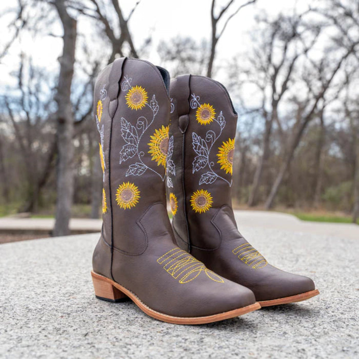 Lujo Sunflower Boots | Cowgirl Sunflower Boots