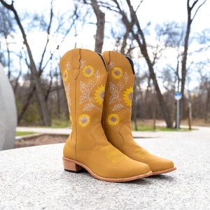 Lujo Sunflower Boots | Cowgirl Sunflower Boots