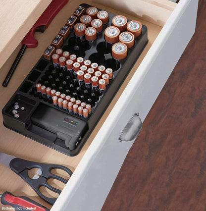 Battery Storage Organizer with Tester